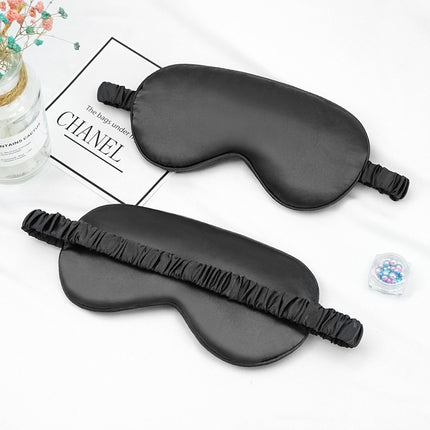 New Double-Sided Imitation Silk Sleep Mask with Light-Blocking and Adjustable Elastic Buckle, Travel-Friendly, Solid Color, Breathable, Beauty and Eye Protection