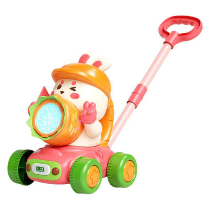 Dinosaur Trolley Bubble Blowing Machine Cute Fun Animal Modeling Children's Walkers Rabbit Push Music Stall Toys