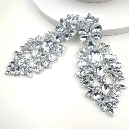 Cross-border Fashion Europe and America Exaggerated Geometric Rhinestone Earrings Diamond Flash Light Luxury High-end Elegant Earrings Jewelry