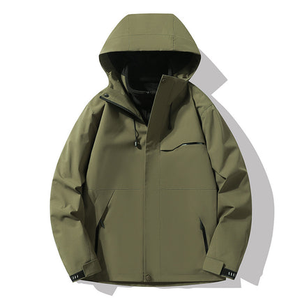 Outdoor Jacket Three-In-One Jacket for Men and Women, Polar Fleece Liner, Removable Two-Piece Set, Printed Logo, Unisex