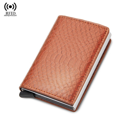 New Men's Multi-Card Slot Metal Wallet Card Holder Rfid Anti-Theft Short Wallet Wallet Menwallet