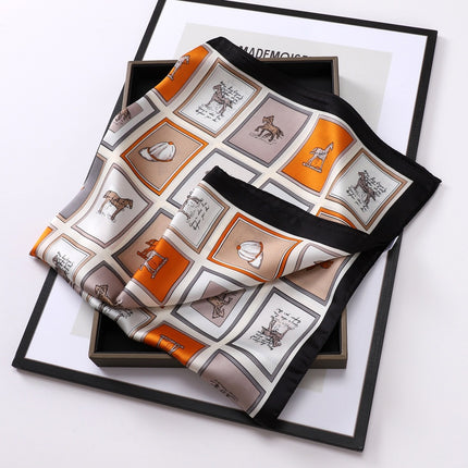 70 Silk Scarf Square Scarf High-end Korean Style Fashion All-match Professional Silk Small Scarf Retro Printed Silk Scarf for Women