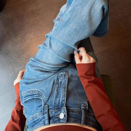 Loose-Fitting, Slightly Flared Jeans for Women, Spring/Summer 2025 New Style, Casual Floor-Length Design Flared Pants