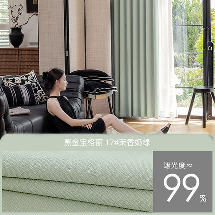 High-Temperature Shaped American-Style Retro Curtains, Thickened High-Shading Curtain Fabric, Suitable for Living Room and Bedroom, Shaoxing Keqiao