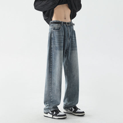 Jeans Men's Spring and Summer New American Style Retro Mop Pants Loose Straight High Street Trendy Brand All-match Casual Pants