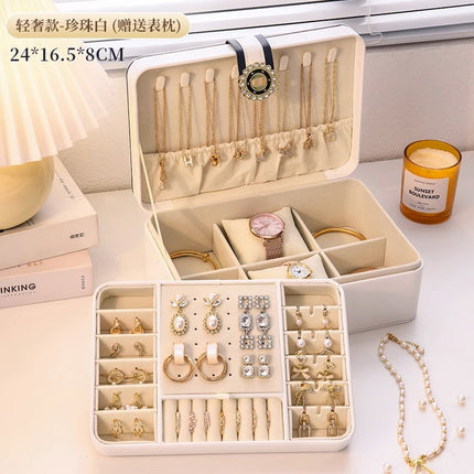 High-end jewelry storage box necklace earrings earrings earrings bracelet ring exquisite jewelry gold jewelry large capacity