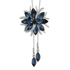 A two-piece flower sweater chain blue