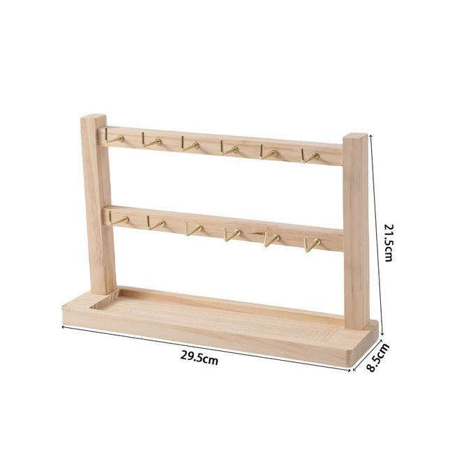 Jewelry Keychain Earrings Pendant Display Stand Solid Wood Trinket Hanger Hook High-End Stall Store Counter