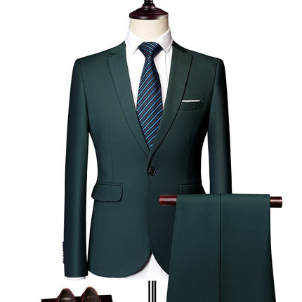Men's Business Casual Suit Set White Two-Piece Suit Xz 5.2-26.1kg Piece Set Amazon