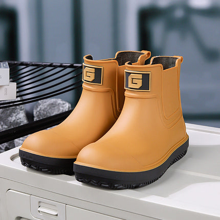 Cross-Border European and American Style Rain Boots, High-Top Men's Rain Boots, Outdoor Waterproof Rubber Shoes, Environmentally Friendly Material Water Shoes, Outdoor Functional