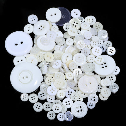 Resin round four eye color buttons handmade DIY mixed buttons making button painting button flower material bag