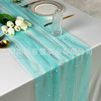 A20 dark green gauze white beads / 150*300CM