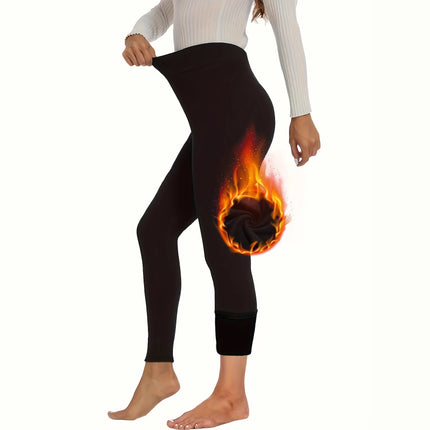 European and American Cross-Border Autumn and Winter Women's Solid Color Fashion Casual Slim High-Waisted Pants Long Pants Thermal Leggings