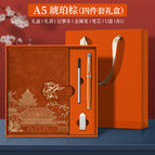 Deer head button brown notebook + reFill + Pen + U disk + box + bag