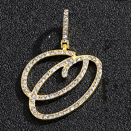 Foreign trade popular products full diamond hip hop jewelry grass letter pendant melon seed buckle Cuban chain accessories Amazon exclusive
