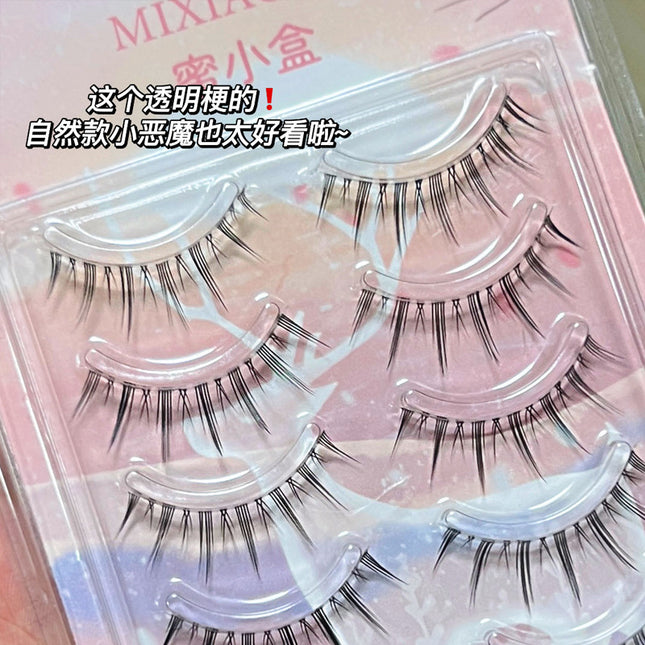 Sweet Little Box! Transparent Stem False Eyelashes, Natural Style, Devil Fairy Lashes, Manga Eyelashes, Affordable False Eyelashes