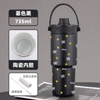 730ml / Twilight black-[spray pottery inside-white bow]