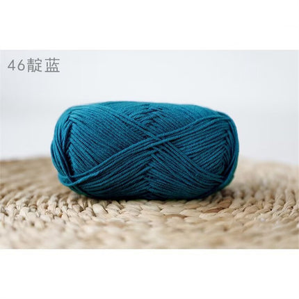 Xuefeier 4-Strand Milk Cotton Wool Ball 4-Strand Combed Cotton Thread Does Not Ball Baby Hand-Knitted DIY Cute Doll