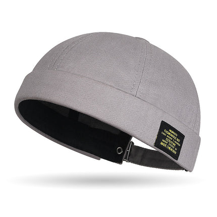 Brimless Landlord Hat, Versatile for All Seasons, Hip-Hop Trendyy Melon Skin Hat, Same Style for Men and Women, Street Retro Melon Skin Hat