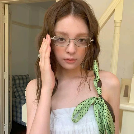Korean Style Green Poll Dot Long Silk Scarf Neck Women's 2025 Spring and Summer New Style Tie Hair Belt High-end Scarf Belt