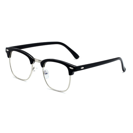 Classic sunglasses retro rice nail half frame sunglasses fashion color film reflective glasses cross-border manufacturers wholesale