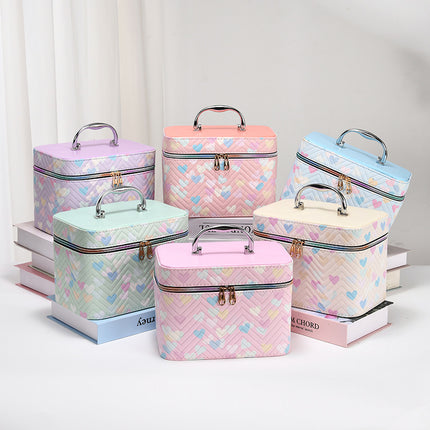 Cosmetic bag large capacity high-end feeling ins style high-value with mirror portable waterproof multifunctional portable storage