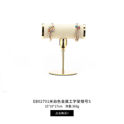 Hongtai Light Luxury Metal Bracelet Jewelry Display Stand Stand Bracelet Microfiber Jewelry Display Props in stock Wholesale