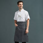 Short-sleeved white suit + apron / M