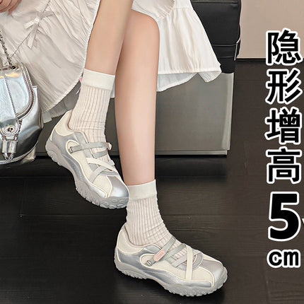 Mary Jane Height-Increasing Ballet Trainers for Women 2025 New Model for Petite Individuals, Summer Thick-Soled Casual Sports Shoes and Sandals
