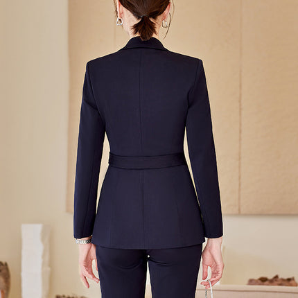 Suit suit Women's Spring and Autumn Business Wear Temperament Goddess Fan Waist Tight Business Dress Workplace Office Workers High-end Suit