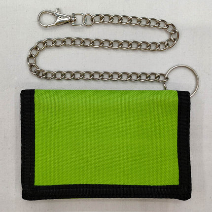 Folding anti-theft chain men's coin purse cross-border black three-fold small wallet zipper key chain card pocket