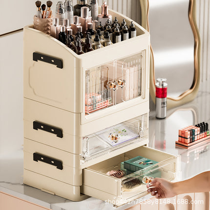 Household Accessible Luxury Desktop Storage Rack Cosmetics Storage Box Large Capacity Dustproof Finishing Multi-Layer Skin Care Product Storage Rack