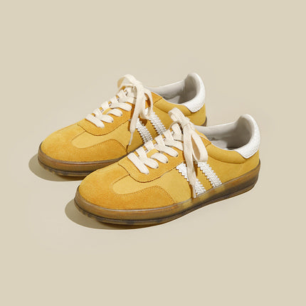 Women's Single Shoes 2026 New Retro Thick-Soled Height-Increasing German Training Shoes Versatile Lightweight Casual White Sneakers A-Gan Shoes