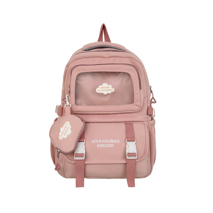 Customized Student Schoolbag Cream Style Cute Backpack Logo Print Computer Bag Junior High School Students Japanese Style Simple Backpack
