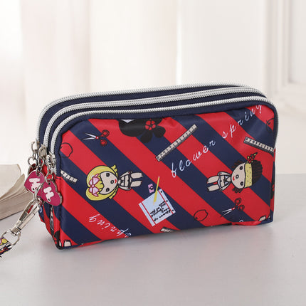 Mobile phone coin purse hand-held mini canvas bag women's bag Oxford cloth cartoon fabric bag wholesale