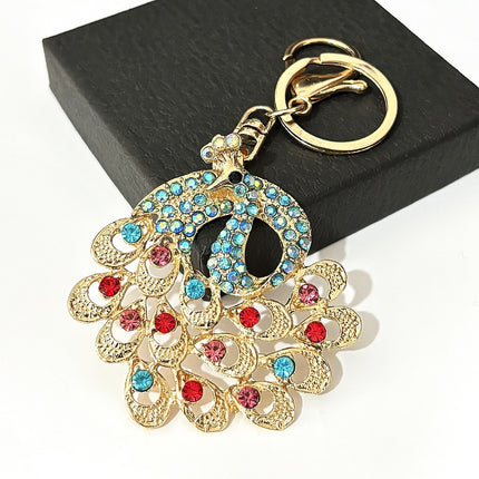 [Clearance specials] Cross-border European and American alloy diamond-encrusted cute animal keychain car pendant bag pendant