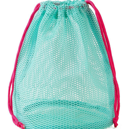 Japanese-Style Drawstring Mesh Makeup Bag Portable Travel Toiletry Bag Water-Draining Drawstring Storage Bag Swimming and Bathing Bag