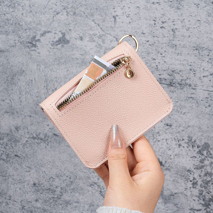 Factory New Card Bag Short Cute Small Women's Coin Purse Simple Light Luxury PU Leather Certificate Storage Bag Thin