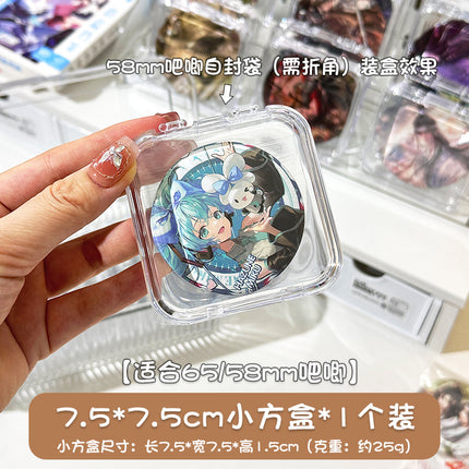 Transparent Sealed Badge Storage Box Single Protective Case Cover 58mm 75mm Moisture-Proof Desktop Display Stand