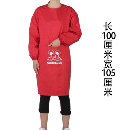 Long sleeve apron overalls oil-proof waterproof adult men's and women's overalls kitchen work work anti-dress apron wholesale