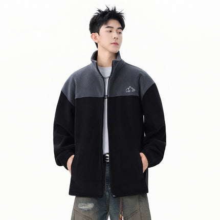 Men's Sweatshirt 2025 New Winter American Style Couple's Drop Shoulder Loose Jacket Autumn and Winter Fleece Zipper Cardigan