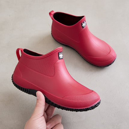 Korean Style New Arrival Short Rain Boots Women's Waterproof Non-Slip Women's Rain Boots Kitchen Water Boots Adult Thick-Sole Wear-Resistant Rubber Shoes