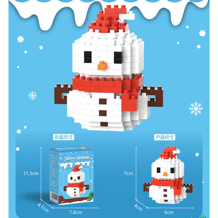What is the cross-border Christmas building block ball micro-particle assembly puzzle snowman Christmas tree ornaments boys and girls gifts