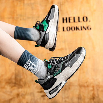 Summer Men's Shoes New Breathable Mesh Men's Sports Shoes Men's Trendy Versatile Thick-Soled Casual Dad Shoes