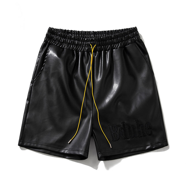 Cross-border American Solid Color Shorts Men's Retro Casual Sports Pants European and American Fashion Brand High Street Loose Drawstring Shorts