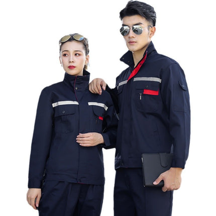 Spring, Autumn and Winter Seasons Long-sleeved Work Clothes suit Dirt-resistant Wear-resistant Work Clothes Factory Clothes Auto Repair Work Clothes Labor Insurance Clothes