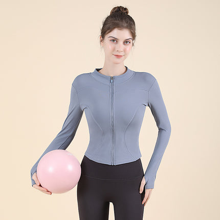 Sports Top Outerwear Yoga Jacket Women's Long-sleeved Tight Fitness Slimming fleece-lined plus size Yoga Clothes for Autumn and Winter
