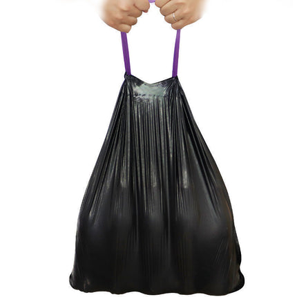 Ejie garbage bag thickened extra large black disposable daily drawstring bag household kitchen dormitory plastic bag