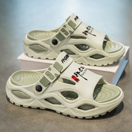 Men's Summer Slippers for Outdoor Wear, Comfortable for Driving and Outdoor Activities, Large Size 45 Beach Sandals