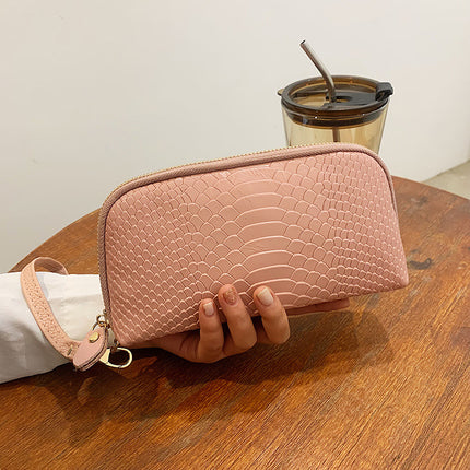 Soft Leather Small Bag for Women, Crocodile Pattern Leather Clutch Bag, 2025 New Trendy Summer Fashion Mini Mobile Phone Coin Purse